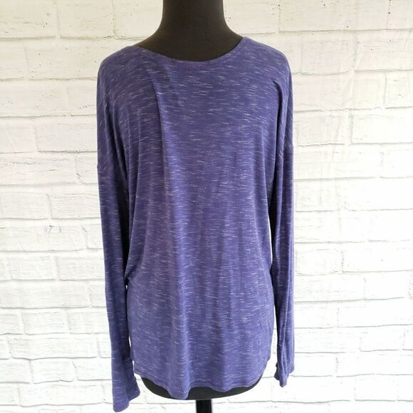 Zella Womens Large L Purple Twist Front Cardigan Thumbholes Workout Top - Picture 3 of 6